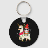 Porte-clés Christmas Gnome On Llama, Cute Alpaca Chanukah Chr (Recto)