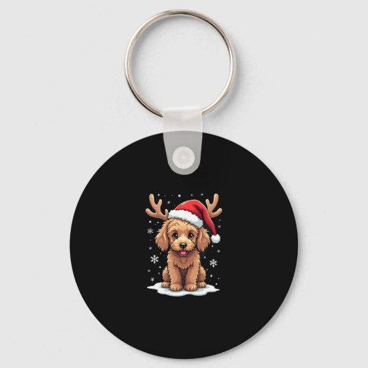 Porte-clés Christmas Goldendoodle Dog Reindeer Holiday Doodle (Recto)