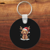 Porte-clés Christmas Goldendoodle Dog Reindeer Holiday Doodle (Recto)