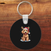 Porte-clés Christmas Goldendoodle Dog Reindeer Holiday Doodle (Recto)