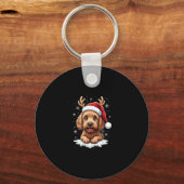 Porte-clés Christmas Goldendoodle Dog Reindeer Holiday Doodle (Recto)