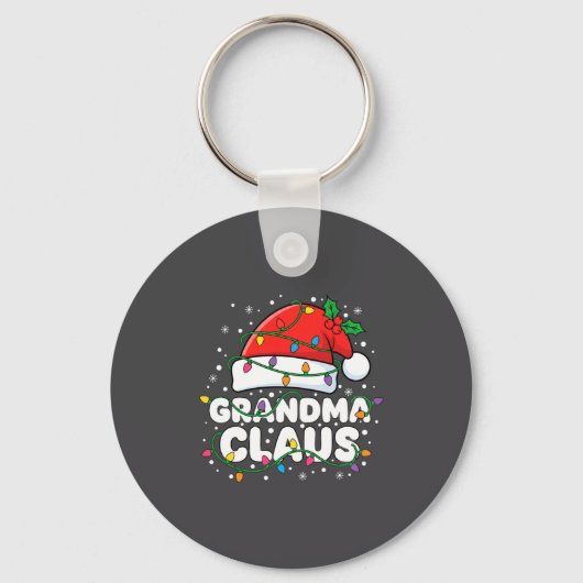 Porte-clés Christmas Grandma Claus Santa Hat Christmas Lights (Recto)