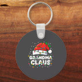 Porte-clés Christmas Grandma Claus Santa Hat Christmas Lights (Recto)
