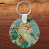 Porte-clés Christmas Greetings-Retro Santa Claus Postcard (Recto)