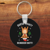 Porte-clés Christmas Guess What_ Reindeer Butt! Funny Reindee (Recto)