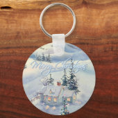 Porte-clés CHRISTMAS HIVER SCÈNE par SHARON SHARPE (Recto)