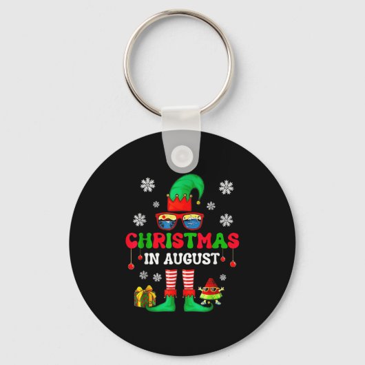 Porte-clés Christmas In August Funny Elf For Summer Xmas Men (Recto)