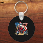 Porte-clés Christmas In July Biker Santa American Funny Summe (Recto)