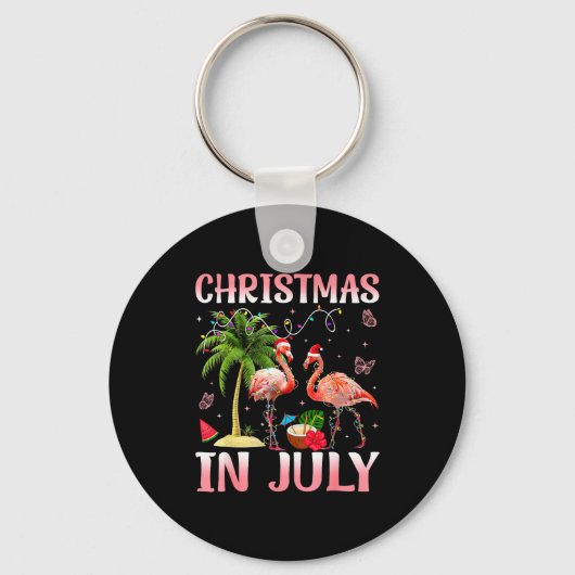 Porte-clés Christmas In July Nk Flamingo Santa Hat Christmas (Recto)