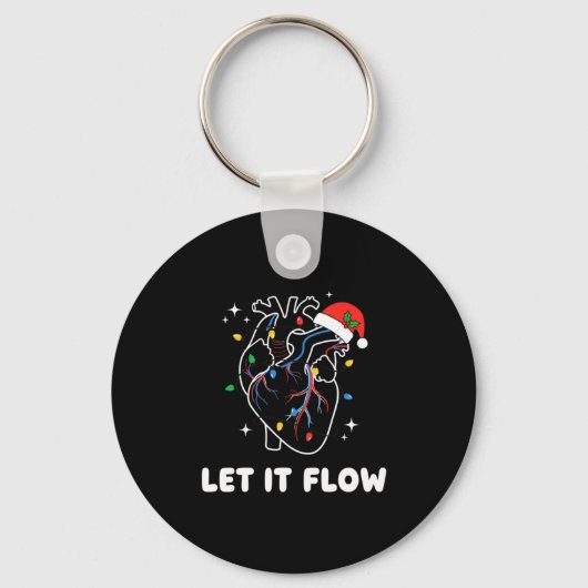 Porte-clés Christmas Let It Flow Cardiac Heart Funny Nurse Ho (Recto)
