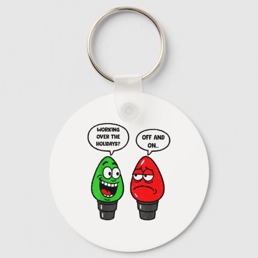 Porte-clés Christmas Lights Joke Light Bulb Working Off On Pu (Recto)