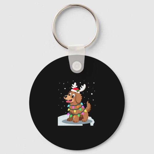 Porte-clés Christmas Lights Soft Coated Wheaten Terrier Dog T (Recto)
