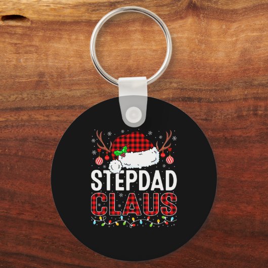 Porte-clés Christmas Lights Stepdad Claus Family Matching Xma (Recto)