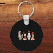 Porte-clés Christmas Llama Quartet Lights Santa Antlers Top H (Recto)