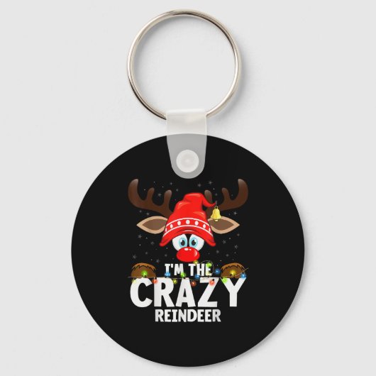Porte-clés Christmas Matching I'm The Crazy Reindeer (Recto)