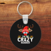 Porte-clés Christmas Matching I'm The Crazy Reindeer (Recto)