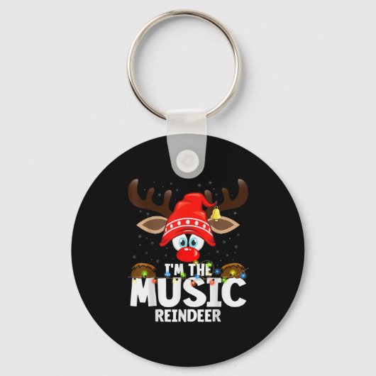 Porte-clés Christmas Matching I'm The Music Reindeer (Recto)