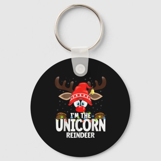 Porte-clés Christmas Matching I'm The Unicorn Reindeer (Recto)
