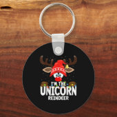 Porte-clés Christmas Matching I'm The Unicorn Reindeer (Recto)