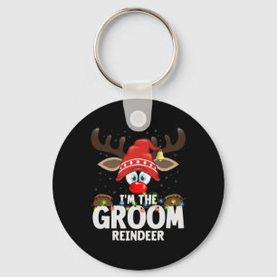 Porte-clés Christmas Matching Je suis The Groom Reindeer
