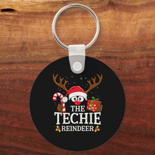 Porte-clés Christmas Matching The Techie Reindeer Family (Recto)