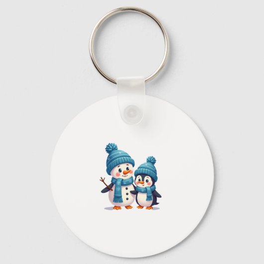 Porte-clés Christmas Merry Christmas For Gift Penguin Snowman (Recto)
