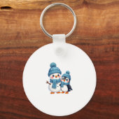 Porte-clés Christmas Merry Christmas For Gift Penguin Snowman (Recto)