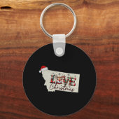 Porte-clés Christmas Montana Xmas State Map Montana Christmas (Recto)