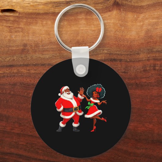 Porte-clés Christmas Mr Santa Mrs Claus Dancing African Ameri (Recto)