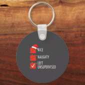 Porte-clés Christmas Nice Naughty Left Unsupervised Naughty O (Recto)