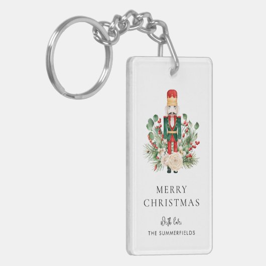 Porte-clés Christmas Nutcracker Script Greenery Holiday (Devant gauche)