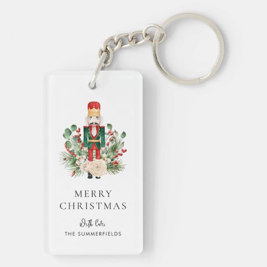 Porte-clés Christmas Nutcracker Script Greenery Holiday (Dos)