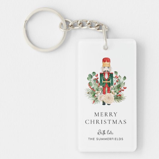 Porte-clés Christmas Nutcracker Script Greenery Holiday (Devant)