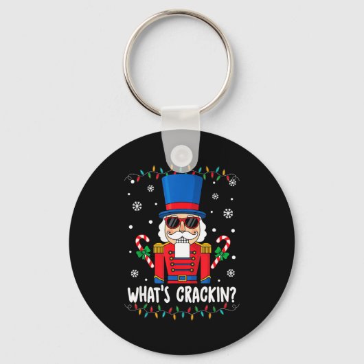 Porte-clés Christmas Nutcracker Whats Crackin Funny Xmas Men (Recto)