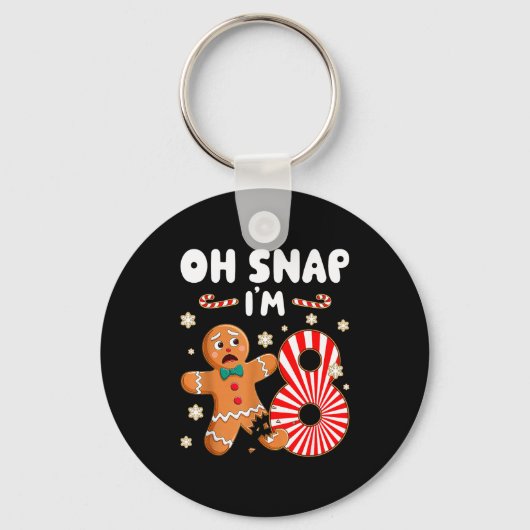 Porte-clés Christmas Oh Snap 8 Year Old Gingerbread Man 8th B (Recto)