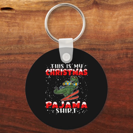 Porte-clés Christmas Pajama Shirt Funny Xmas Skiing Gift For (Recto)