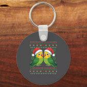Porte-clés Christmas Parakeet Ugly Xmas Sweater Parakeets Lon (Recto)