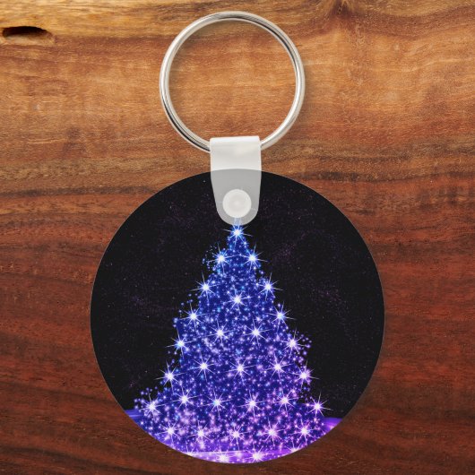 Porte-clés Christmas Party Pink Blue Tree Winter Black Rustic (Recto)