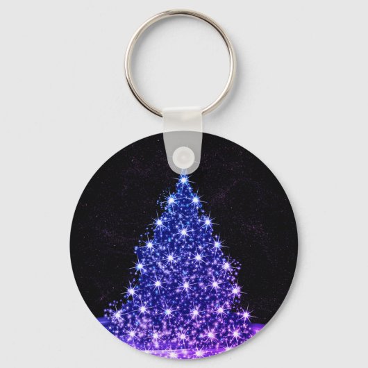 Porte-clés Christmas Party Pink Blue Tree Winter Black Rustic (Verso)