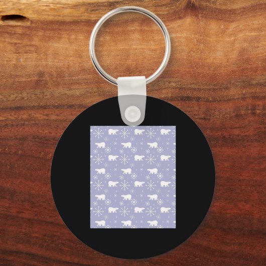 Porte-clés Christmas Pattern With Lar Bears And Snowflakes (Recto)