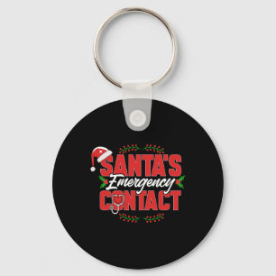 Porte-clés Christmas Père Noël Contact d'urgence. Infirmière