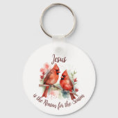 Porte-clés Christmas Red Cardinal Jesus Reason for Season (Recto)