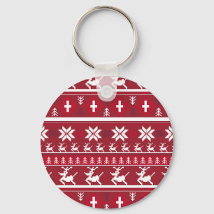 Porte-clés Christmas Reindeer Stripe Keychain