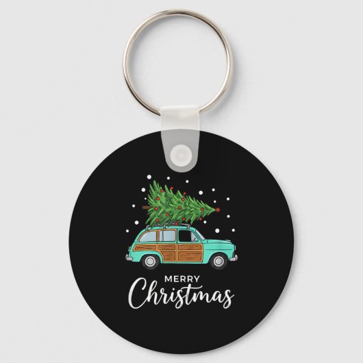 Porte-clés Christmas Retro Car With Christmas Tree - Merry Me (Recto)