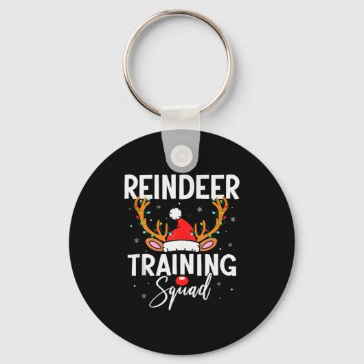 Porte-clés Christmas Running Team Funny Reindeer Training Squ (Recto)