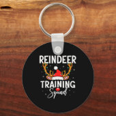 Porte-clés Christmas Running Team Funny Reindeer Training Squ (Recto)