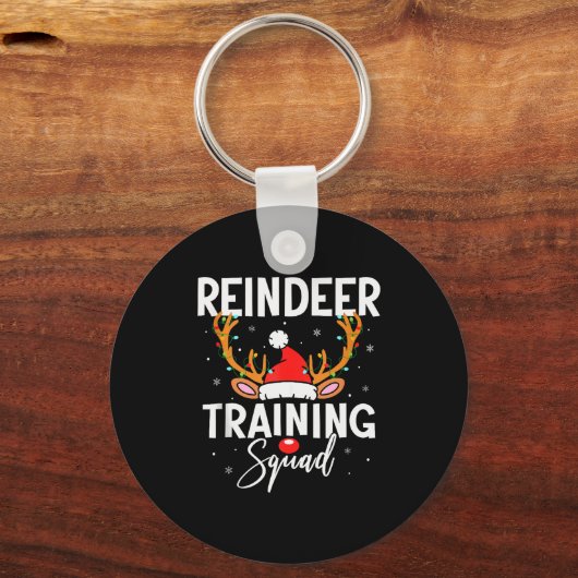 Porte-clés Christmas Running Team Funny Reindeer Training Squ (Recto)