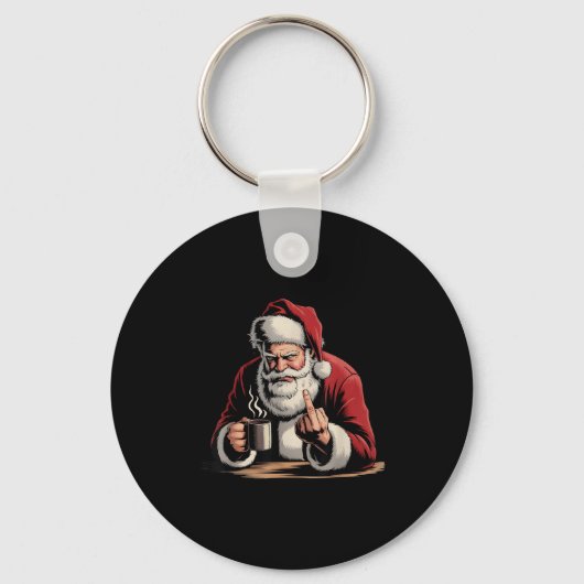 Porte-clés Christmas Santa Middle Finger Sarcastic Xmas Funny (Recto)