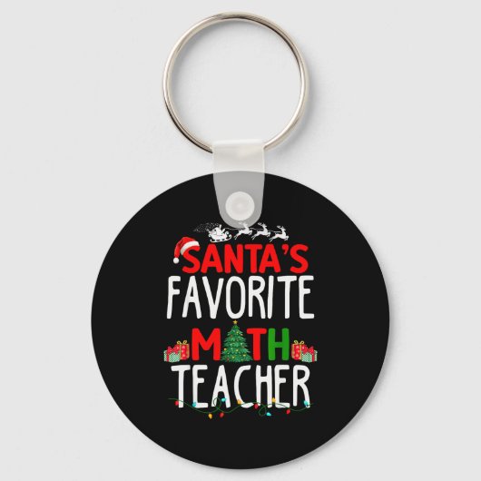 Porte-clés Christmas Santa's Favorite Math Teacher Mathematic (Recto)