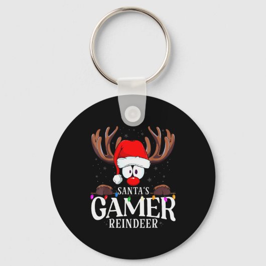 Porte-clés Christmas Santa's Gamer Reindeer Matching X-mas (Recto)